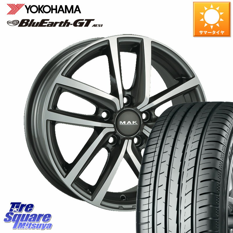 阿部商会 MAK DRESDEN ホイール 17インチ 17 X 7.0J(VW TOURAN 1TC) +48 5穴 112 YOKOHAMA R4596 ヨコハマ BluEarth-GT AE51 215/55R17