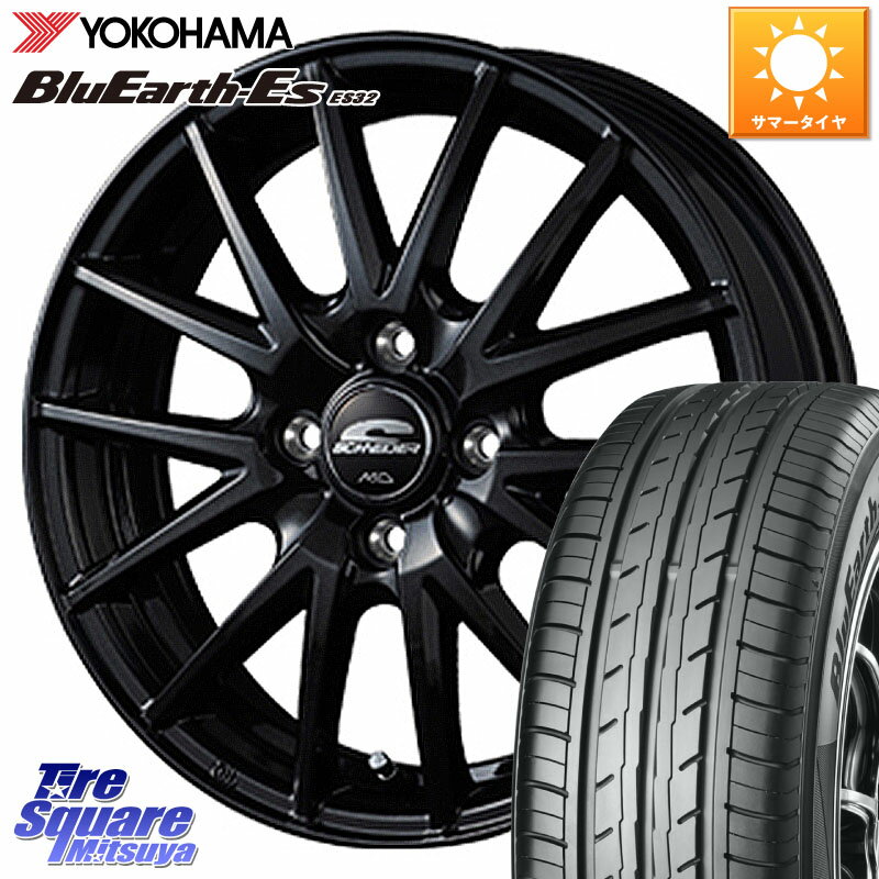 MANARAY MID SCHNEIDER SQ27 ブラック ホイール 13インチ 13 X 4.0J +43 4穴 100 YOKOHAMA R6267 ヨコハマ BluEarth-Es ES32 165/65R13