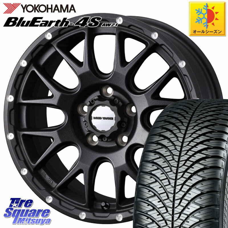 YOKOHAMA R3317 ヨコハマ BluEarth-4S AW21 オールシーズンタイヤ 205/55R16 WEDS 41129 マッドヴァンス MUD VANCE 08 BK ホイール 16インチ 16 X 7.0J +35 5穴 114.3 ヤリス