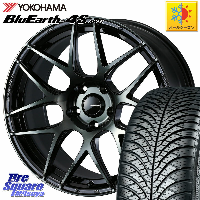 YOKOHAMA R4450 ヨコハマ BluEarth-4S AW21 オールシーズンタイヤ 225/55R18 WEDS 74172 SA-27R ウェッズ スポーツ WBC ホイール 18インチ 18 X 7.5J +35 5穴 114.3 デリカ D5 D:5 1