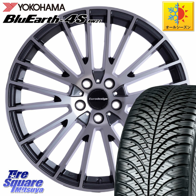 YOKOHAMA R4449 ヨコハマ BluEarth-4S AW21 オールシーズンタイヤ 225/60R17 阿部商会 Euro desing CALWER ホイール 17インチ 17 X 7.5J(AUDI A6 D2D) +42 5穴 112 アウディA6