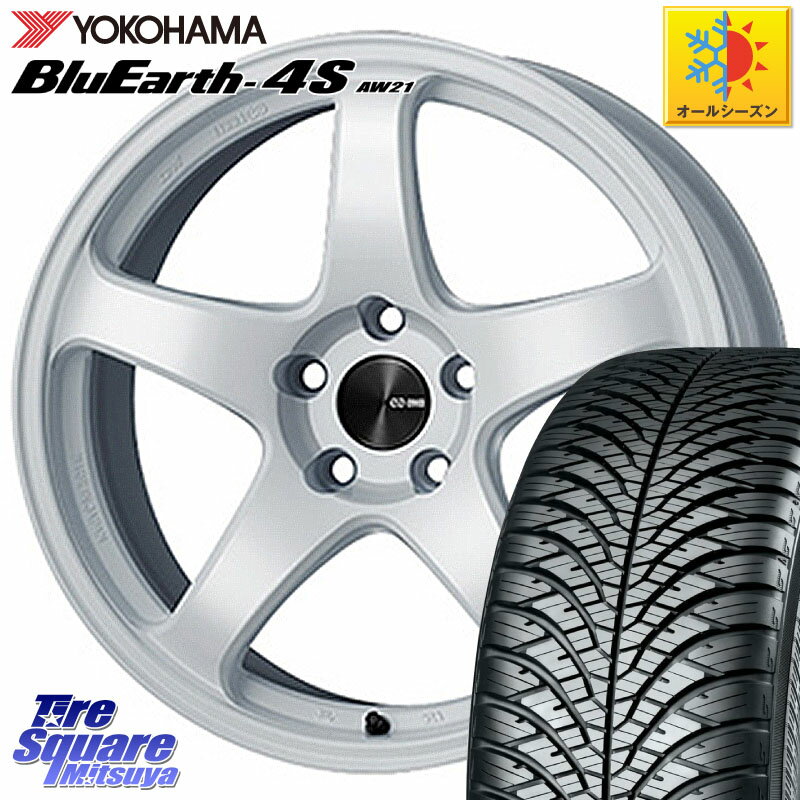 YOKOHAMA R7610 ヨコハマ BluEarth-4S AW21 オールシーズンタイヤ 225/45R18 KYOHO ENKEI エンケイ PerformanceLine PF05 WH 18インチ 18 X 7.5J +48 5穴 100