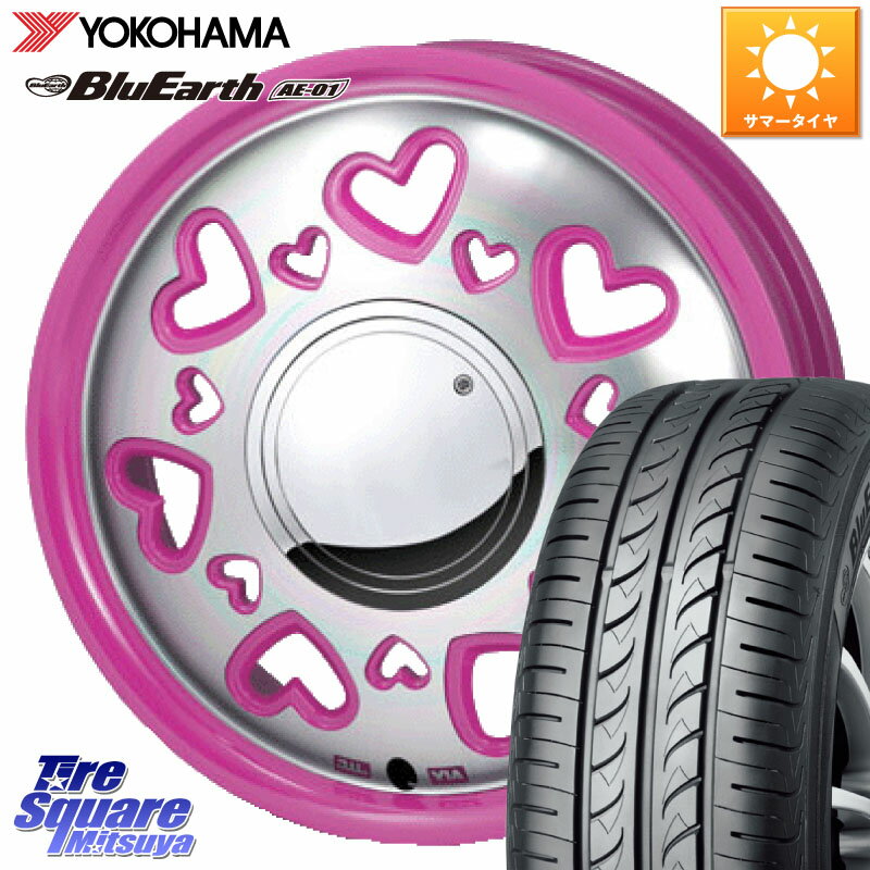 MONZA K Quty キューティー ホイール 14インチ 14 X 4.5J +43 4穴 100 YOKOHAMA F4414 ヨコハマ BluEarth AE01 165/55R14 ゼスト