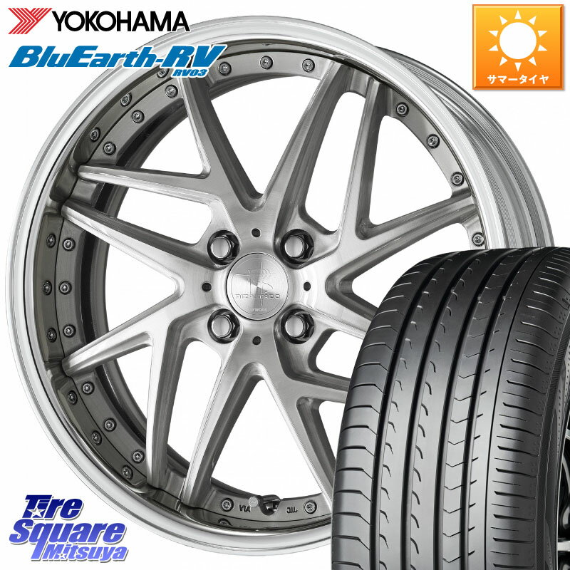 WORK RIZALTADO MESH2 A Disk 16インチ 2ピース 16 X 6.0J +40 4穴 100 YOKOHAMA ヨコハマ ブルーアース ミニバン RV03 195/60R16 オーラ