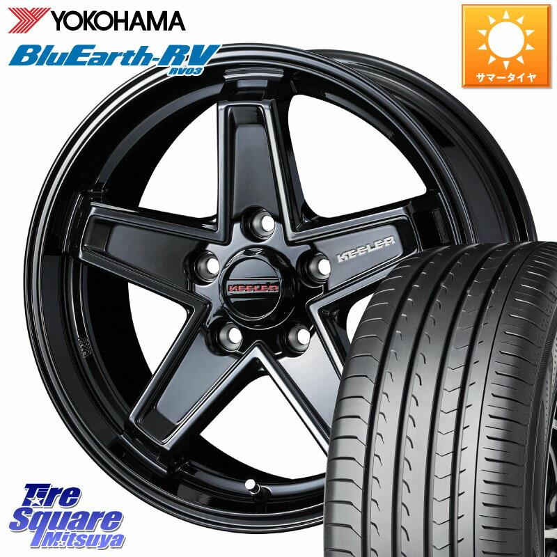 WEDS KEELER TACTICS ブラック ホイール 4本 16インチ 16 X 7.0J +38 5穴 114.3 YOKOHAMA ヨコハマ ブルーアース ミニバン RV03 215/60R16