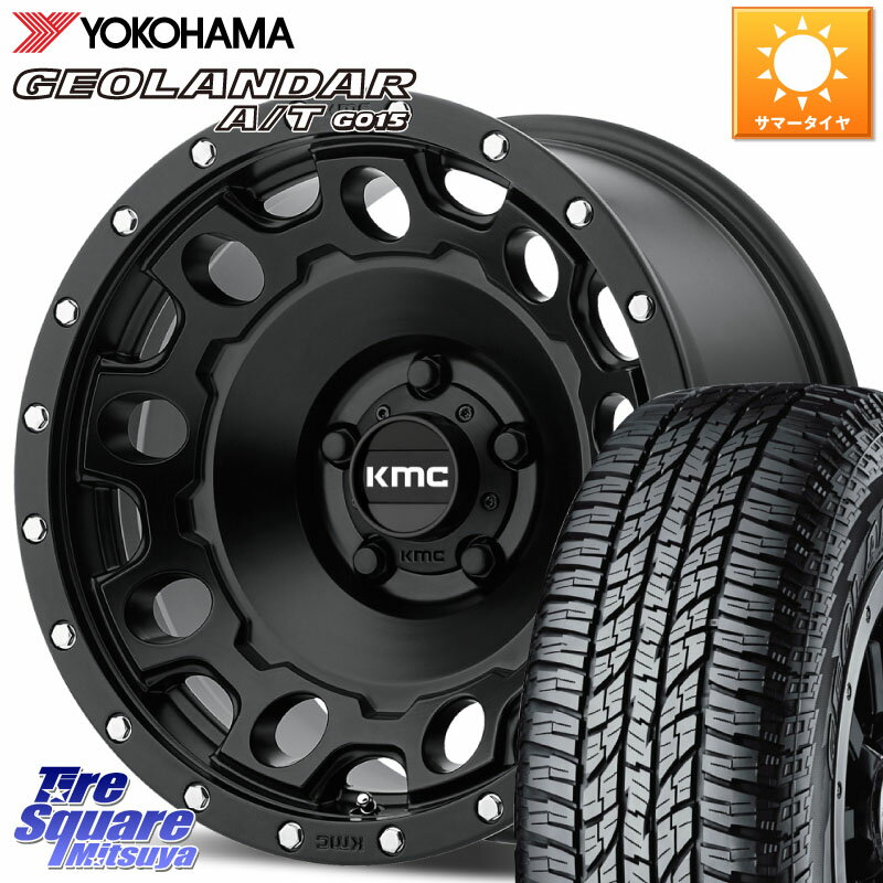 KMC KM529 HOLESHOT 17インチ ホイール 17 X 8.5J +34 5穴 127 YOKOHAMA E4514 ヨコハマ GEOLANDAR G015 AT A/T アウトラインホワイトレター 285/70R17 ジープ ラングラー JK JL