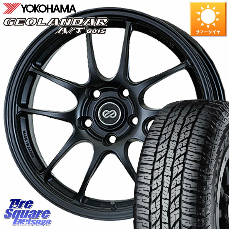 ENKEI エンケイ PerformanceLine PF01 BK ホイール 18 X 8.0J +40 5穴 114.3 YOKOHAMA R4064 ヨコハマ GEOLANDAR AT G015 A/T ブラックレター 255/55R18