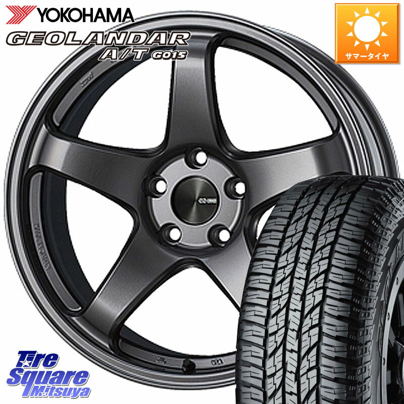 KYOHO ENKEI エンケイ PerformanceLine PF05 DS 18インチ 18 X 7.5J +48 5穴 114.3 YOKOHAMA R5960 ヨコハマ GEOLANDAR AT G015 A/T ブラックレター 225/60R18 RAV4 エクストレイル CX-5 アウトバック