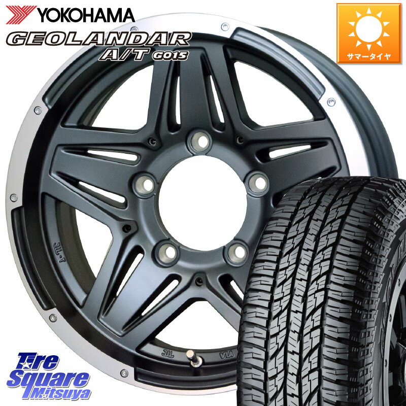HotStuff マッドクロス JB-01 JB01 ホイール 16インチ 16 X 6.0J +0 5穴 139.7 YOKOHAMA R1153 ヨコハマ GEOLANDAR AT G015 A/T ブラックレター 215/65R16 ジムニー専用(オーバーフェンダーカスタム車用) ジムニ−シエラ(カスタム)