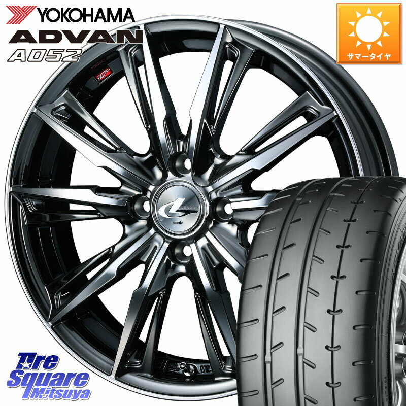 WEDS LEONIS レオニス GX ウェッズ ホイール 16インチ 16 X 6.0J +42 4穴 100 YOKOHAMA R4491 ヨコハマ ADVAN A052 アドバン サマータイヤ 195/45R16 サクシード ルーミー