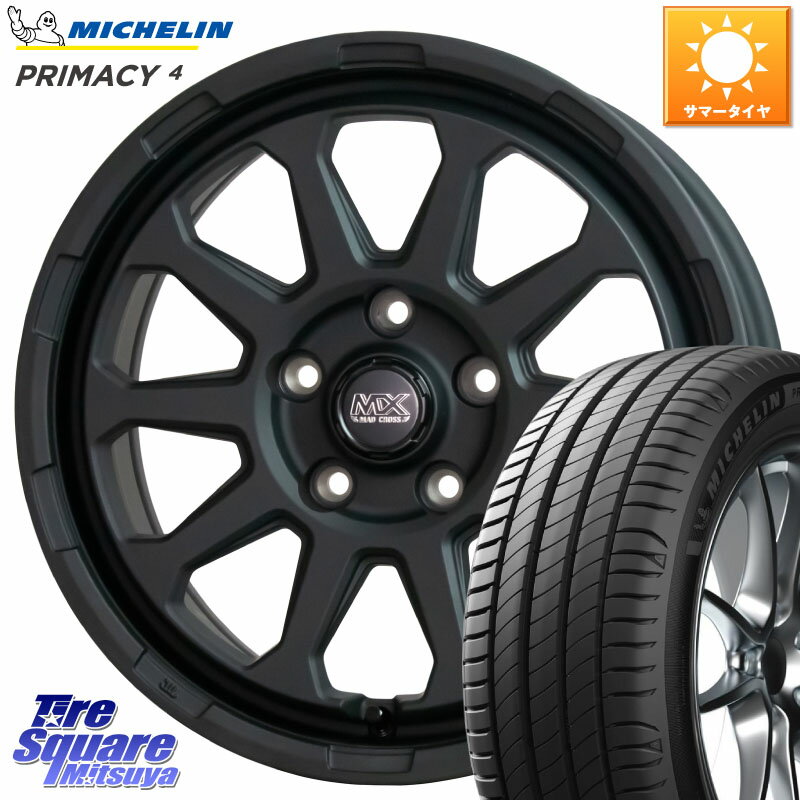 HotStuff マッドクロス レンジャー ブラック 5H ホイール 16インチ 16 X 7.0J +38 5穴 114.3 ミシュラン PRIMACY4 プライマシー4 94V XL VOL 正規 205/55R16 ヤリス リーフ