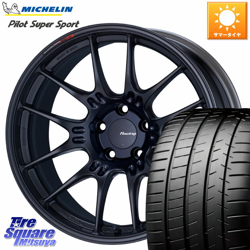 ENKEI エンケイ RACING GTC02 BK ホイール 18インチ 18 X 8.0J(86 Brembo) +35 5穴 100 ミシュラン パイロットスーパースポーツ 92Y XL ★ 正規 225/40R18