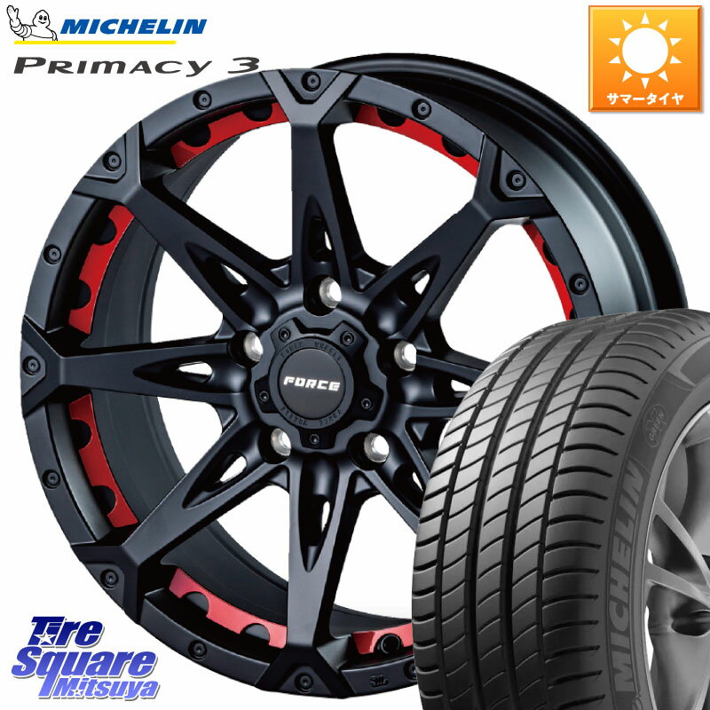 FORCE フォース DENALI デナリー BK 17インチ 17 X 7.5J +38 5穴 114.3 ミシュラン PRIMACY3 プライマシー3 Selfseal 94W 正規 215/55R17 RX-8