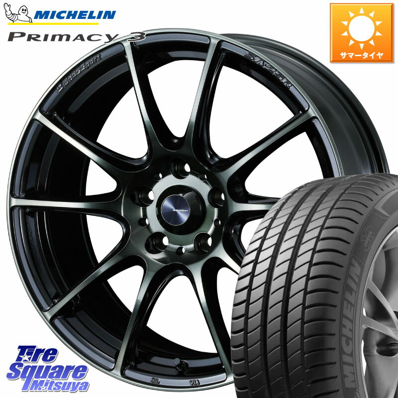 WEDS SA-25R WBC ウェッズ スポーツ ホイール 18インチ 18 X 7.0J +53 5穴 114.3 ミシュラン PRIMACY3 プライマシー3 95V 正規 225/50R18 RV系 ヴェゼル RC系オデッセイ後期 MAZDA6 BN・BL レガシィ