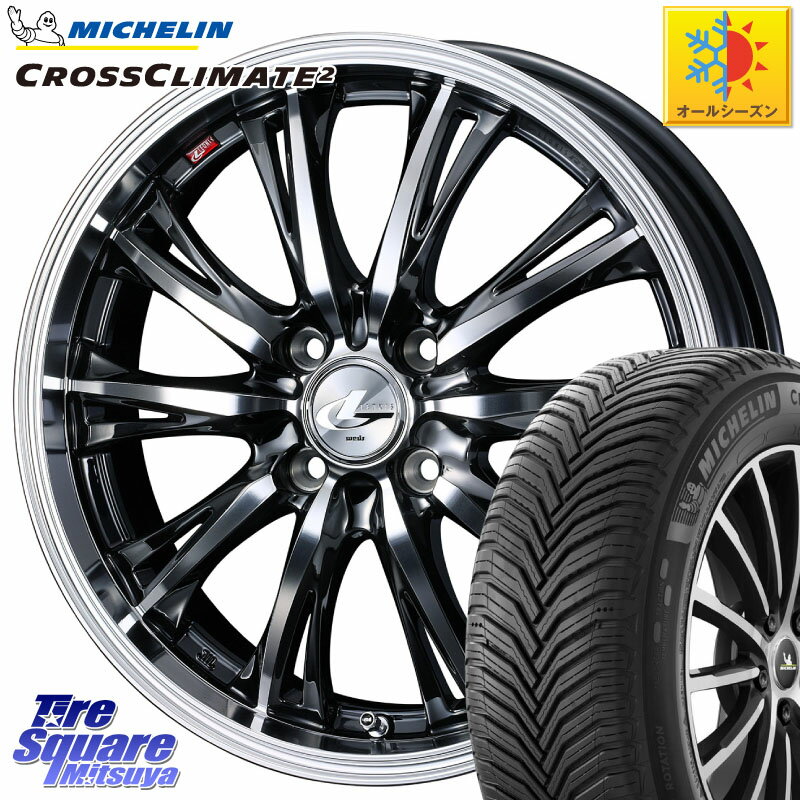 ミシュラン CROSSCLIMATE2 クロスクライメイト2 オールシーズンタイヤ 93H XL 正規 195/60R16 WEDS 41165 LEONIS RT ウェッズ レオニス ホイール 16インチ 16 X 6.0J +42 4穴 100 オーラ