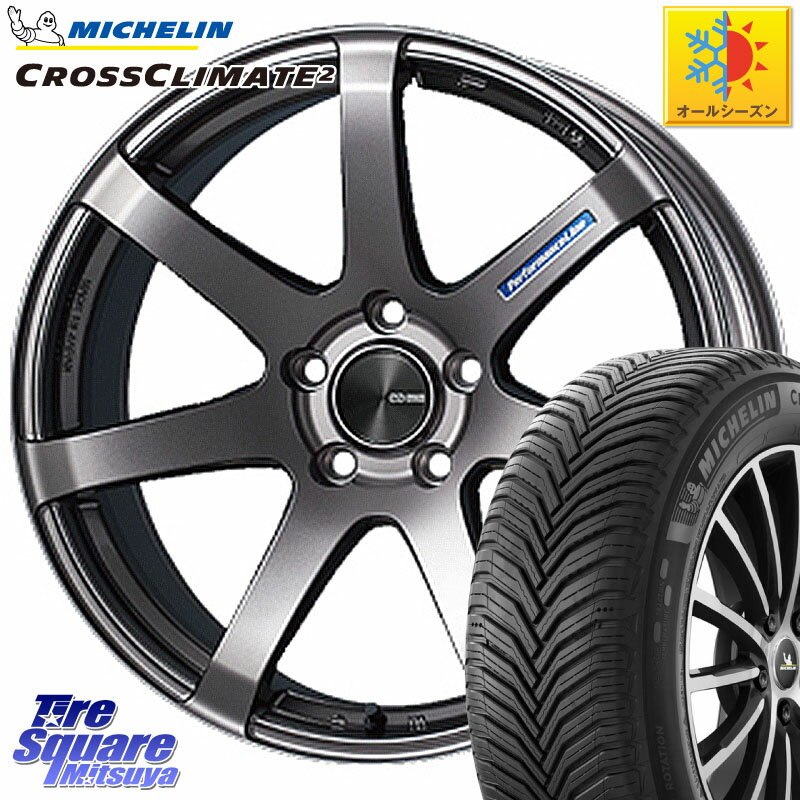 ミシュラン CROSSCLIMATE2 クロスクライメイト2 オールシーズンタイヤ 107H XL VOL 正規 235/60R18 KYOHO ENKEI エンケイ PerformanceLine PF07 DS ホイール 18 X 7.0J +48 5穴 114.3 CX-60