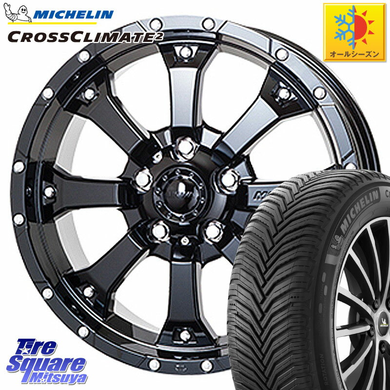 ミシュラン CROSSCLIMATE2 クロスクライメイト2 オールシーズンタイヤ 96V XL 正規 205/60R16 MKW MK-46 MK46 グロスブラック 5H ホイール 16インチ 16 X 7.0J +42 5穴 114.3 ステップワゴン VOXY