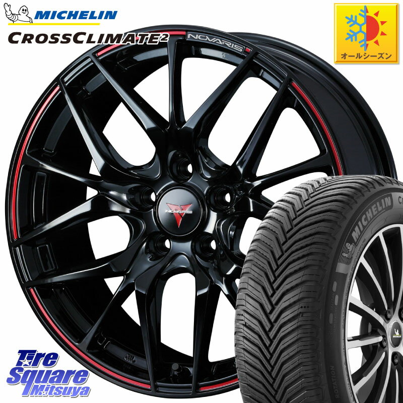 ミシュラン CROSSCLIMATE2 クロスクライメイト2 オールシーズンタイヤ 98W XL 正規 215/55R17 WEDS NOVARIS ノヴァリス ROHGUE SH 特価● ホイール 17インチ 17 X 6.5J +53 5穴 114.3