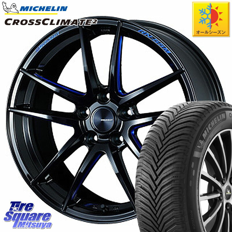 ミシュラン CROSSCLIMATE2 クロスクライメイト2 オールシーズンタイヤ 89V XL 正規 215/40R18 WEDS 72955 RN-55M ウェッズ スポーツ ホイール 18インチ 18 X 8.5J(86 Brembo) 45 5穴 100 86 ブレンボキャリパー対応