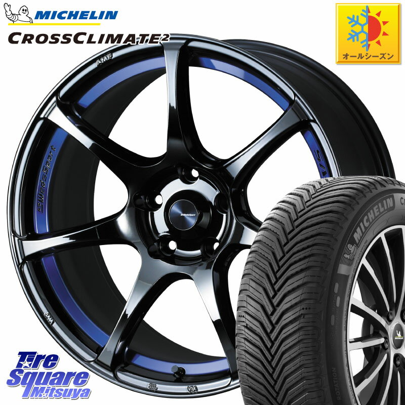 ミシュラン CROSSCLIMATE2 クロスクライメイト2 オールシーズンタイヤ 97Y XL 正規 245/40R18 WEDS 74049 ウェッズ スポーツ SA75R SA-75R BLC2 18インチ 18 X 8.5J +50 5穴 114.3 WRX S4 インプレッサ