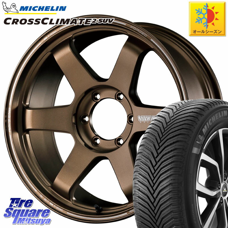 ミシュラン CROSSCLIMATE2 SUV クロスクライメイト2 SUV オールシーズンタイヤ 111V XL 正規 265/50R20 RAYS 【欠品次回6月末】 ボルクレーシング TE37 ウルトラ ラージ PCD ホイール 20インチ 20 X 9.5J +0 6穴 139.7 ランクル プラド