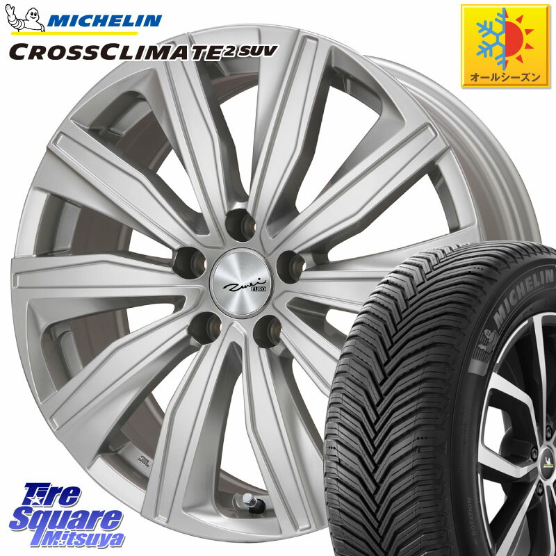 ミシュラン CROSSCLIMATE2 SUV クロスクライメイト2 SUV オールシーズンタイヤ 107V XL 正規 235/60R18 KYOHO EURO ZWEI ツヴァイ FK-10 シルバー 18 X 8.0J(AUDI Q5 8RC) +39 5穴 112 アウディ Q5 8R系