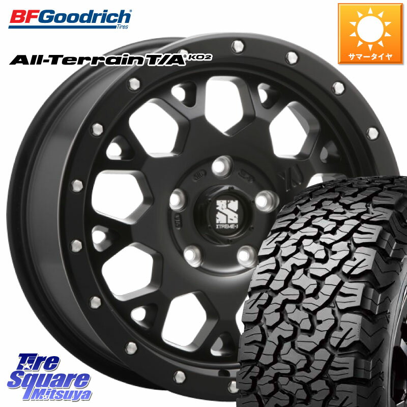 MLJ XJ04 XTREME-J エクストリームJ ホイール 17インチ 17 X 7.0J +35 5穴 127 BF Goodrich オールテレーン TA KO2 T/A グッドリッチ ブラックウォール 255/75R17 クライスラー ジープ ラングラー JK系 クライスラー ジープ ラングラー JL系