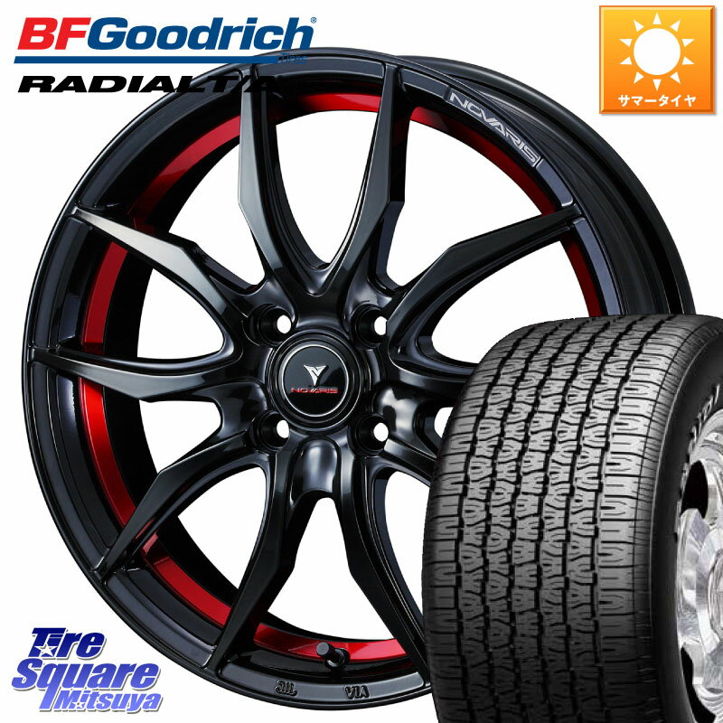 WEDS ノヴァリス NOVARIS ROHGUE VF ホイール 15インチ 15 X 4.5J +45 4穴 100 BF Goodrich ラジアル TA T/A グッドリッチ Radial ホワイトレター サマータイヤ 155/80R15 ハイゼット アゲトラカスタム車用※軽自動車専用ホイール※ ハスラー リフトアップカスタム車用