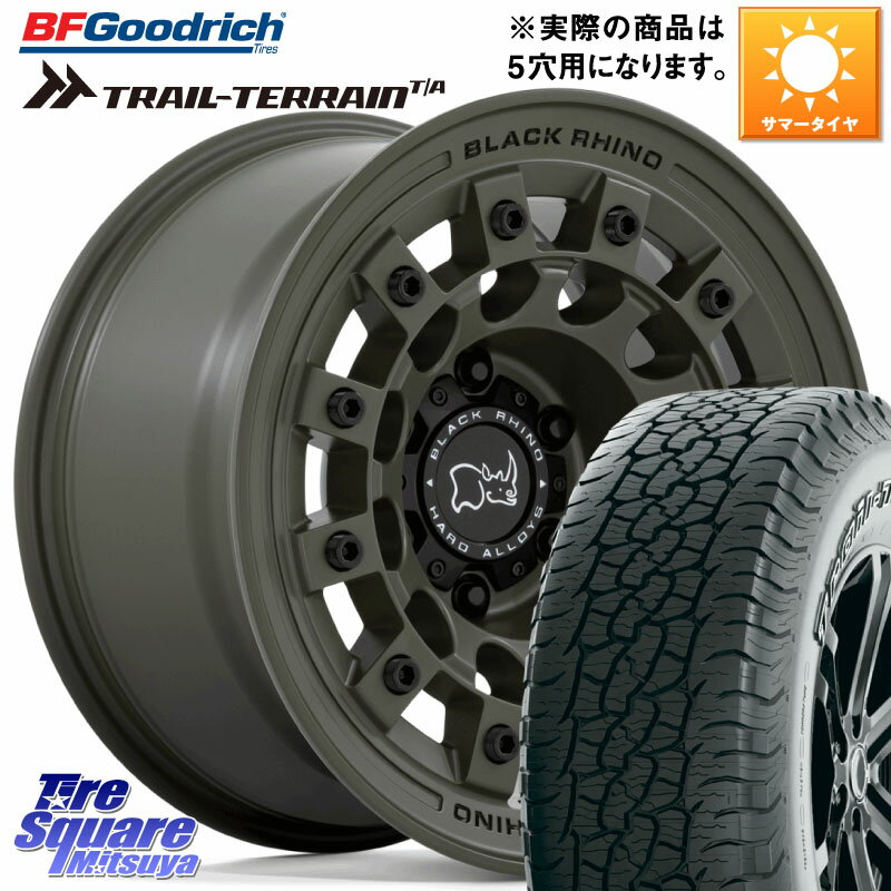 BLACK RHINO FUJI フジ ホイール 17インチ 17 X 8.0J +38 5穴 127 BF Goodrich Trail-Terrain TA トレイルテレーンT/A アウトラインホワイトレター 245/75R17 ジープ ラングラー JK JL