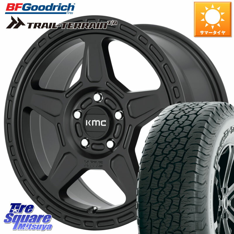 KMC KM721 ALPINE ブラック ホイール 17インチ 専用Nut別売 17 X 8.0J +38 5穴 127 BF Goodrich Trail-Terrain TA トレイルテレーンT/A アウトラインホワイトレター 255/75R17 クライスラー ジープ ラングラー JK系 クライスラー ジープ ラングラー JL系