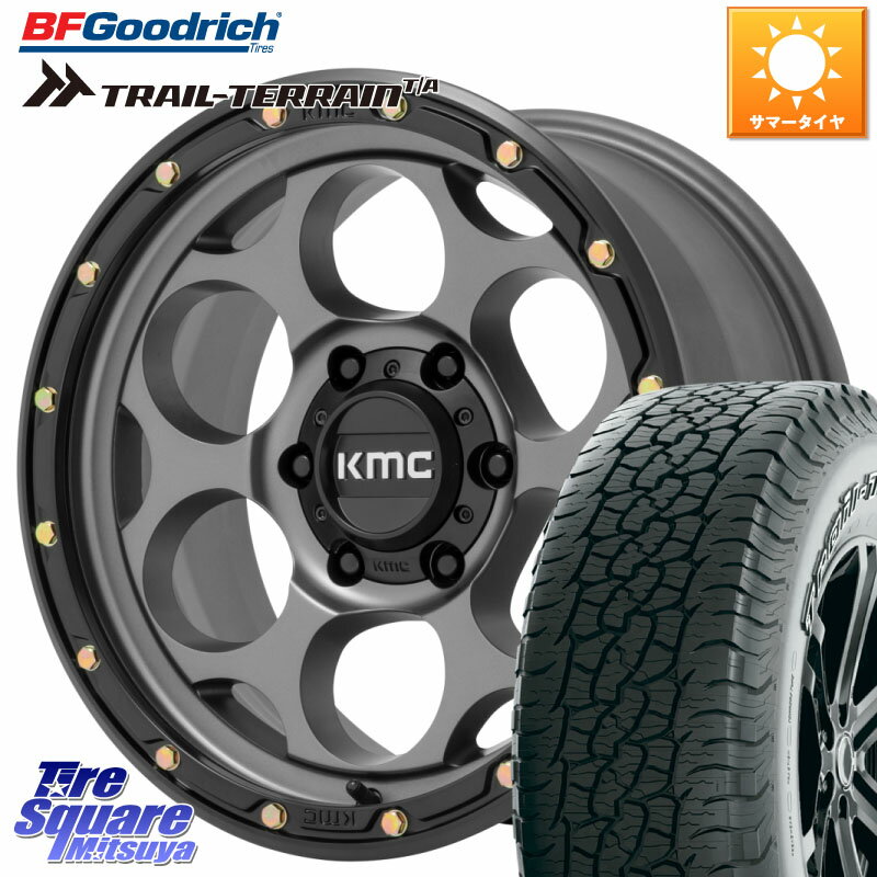 KMC KM541 Dirty Harry グレイ ホイール 18インチ 18 X 8.5J +18 6穴 139.7 BF Goodrich Trail-Terrain TA トレイルテレーンT/A アウトラインホワイトレター 265/65R18 ランクル プラド トライトン