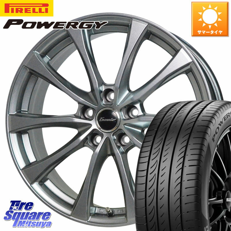 HotStuff Exceeder E07 エクシーダー ホイール 18インチ 18 X 7.5J +38 5穴 114.3 ピレリ POWERGY パワジー サマータイヤ 225/50R18 カローラクロス