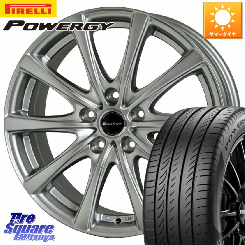 HotStuff エクスタープラス2 ホイール 18インチ 18 X 7.0J +48 5穴 100 ピレリ POWERGY パワジー サマータイヤ 215/45R18 ライズ ハイブリッド車