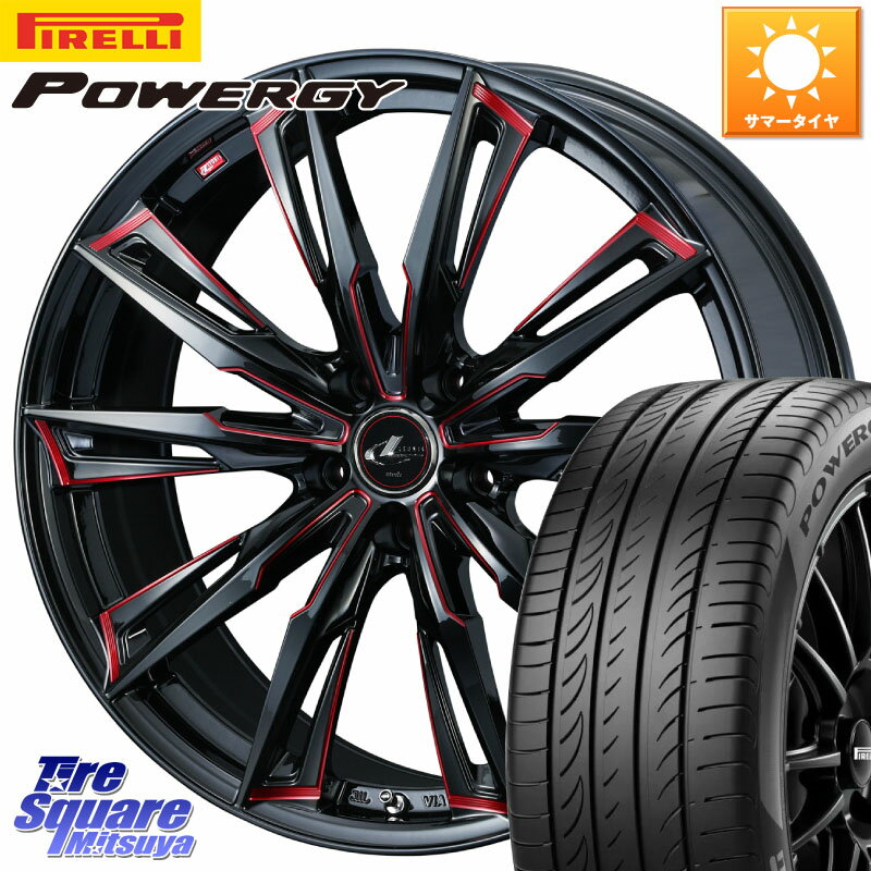 WEDS LEONIS レオニス GX RED ウェッズ ホイール 17インチ 17 X 7.0J +42 5穴 114.3 ピレリ POWERGY パワジー サマータイヤ 225/60R17 アルファード エクストレイル デリカ D5 D:5