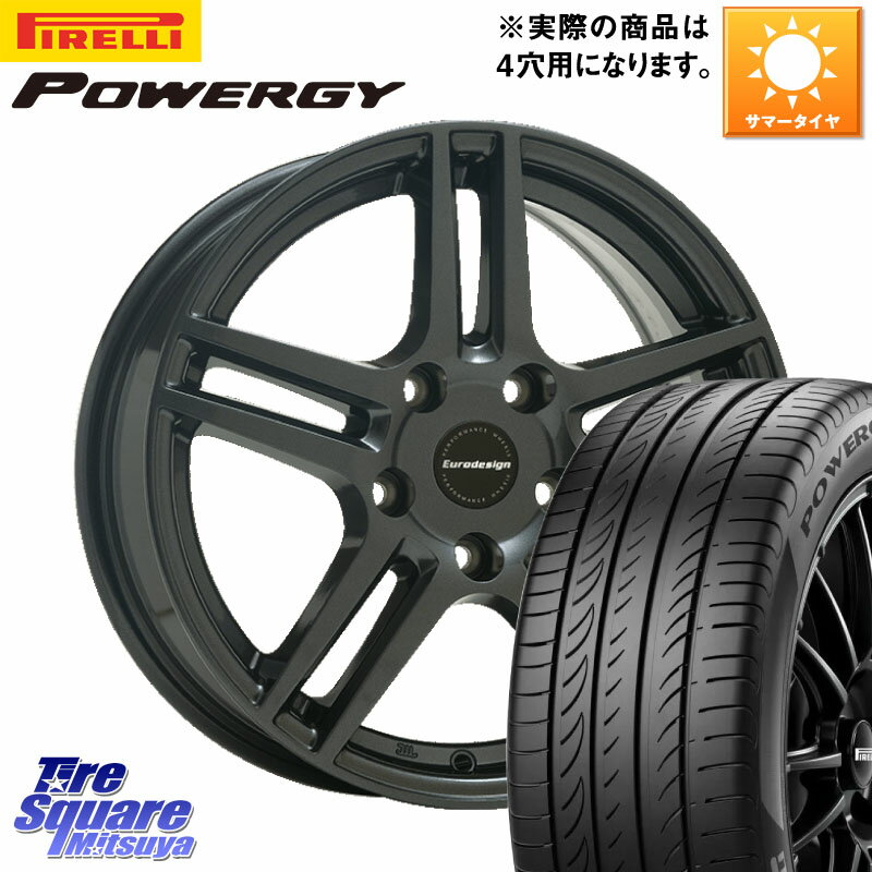 阿部商会 Eurodesign EIGER ホイール 16インチ 16 X 6.5J(LUTECIA BJ) +38 4穴 100 ピレリ POWERGY パワジー サマータイヤ 195/55R16 ルノー ルーテシア5 BJ系