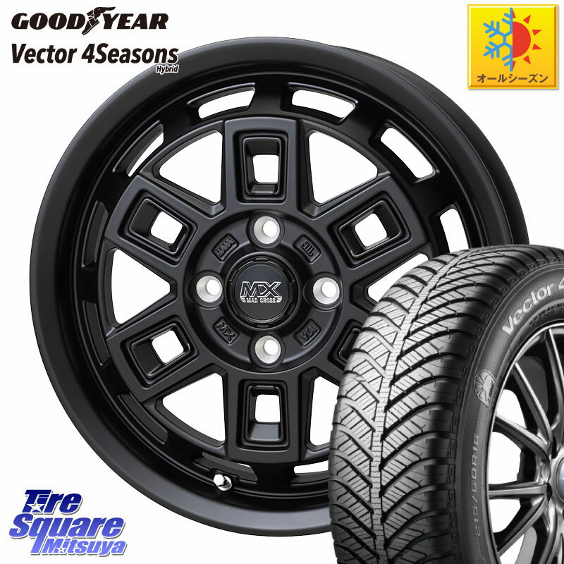 グッドイヤー ベクター Vector 4Seasons Hybrid 軽自動車 オールシーズンタイヤ 155/65R14 HotStuff MAD CROSS AEVER アイヴァー ホイール 14インチ 14 X 4.5J +45 4穴 100 サクラ デリカミニ ハイゼット アゲトラカスタム車用※軽自動車専用ホイール※