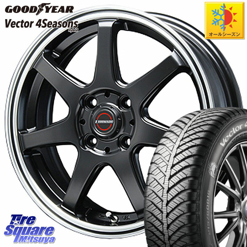 グッドイヤー ベクター Vector 4Seasons Hybrid オールシーズンタイヤ 175/65R15 BLEST EUROMAGIC Type S-07 ホイール 15インチ 15 X 5.5J +43 4穴 100 アクア クロスビー