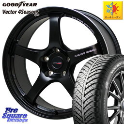 グッドイヤー ベクター Vector 4Seasons Hybrid オールシーズンタイヤ 225/50R18 HotStuff クロススピード CR5 CR-5 軽量 BK ホイール 18インチ 18 X 7.5J +48 5穴 100