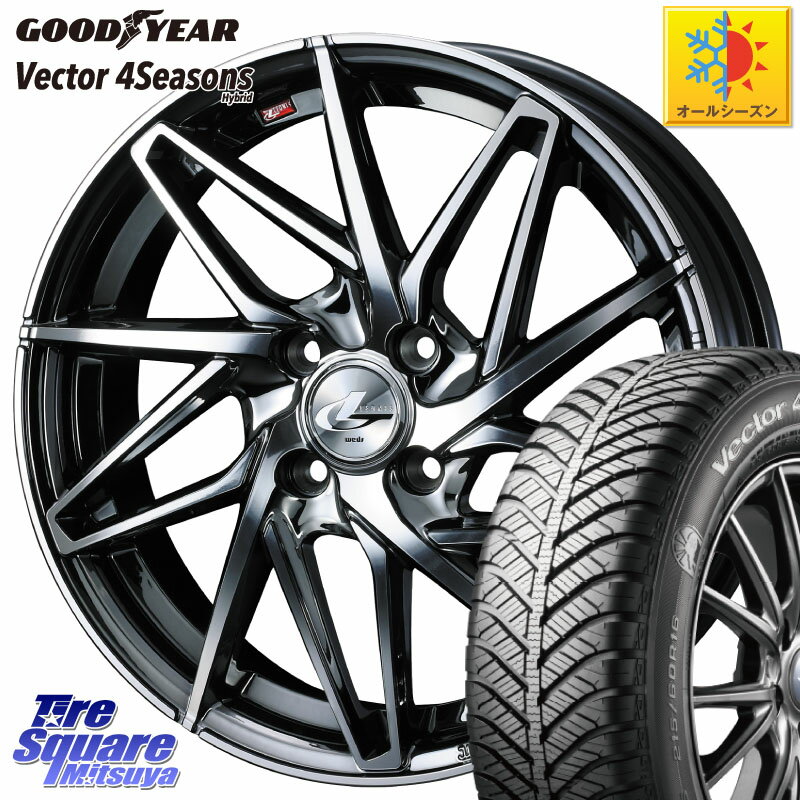 グッドイヤー ベクター Vector 4Seasons Hybrid オールシーズンタイヤ 195/55R16 WEDS 40575 レオニス LEONIS IT 16インチ 16 X 6.0J +42 4穴 100 アクア