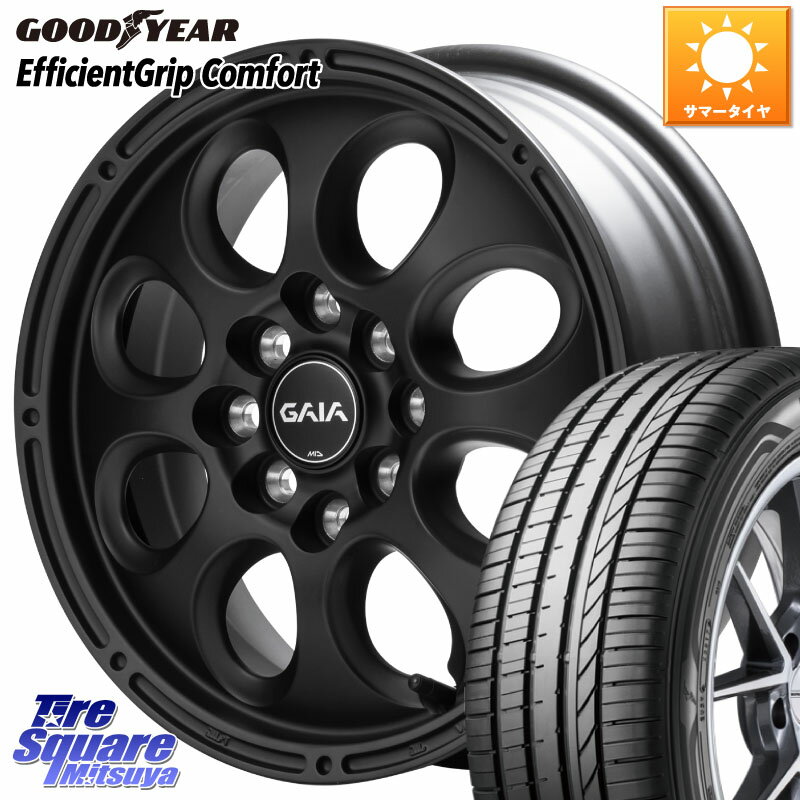 MANARAY 【欠品次回7月下-8月上旬予定】MID GAIA X ガイアクロス ホイール 14インチ 14 X 5.0J +42 4穴 100 グッドイヤー EffcientGrip Comfort サマータイヤ 165/55R14 ハイゼット アゲトラカスタム車用※軽自動車専用ホイール※