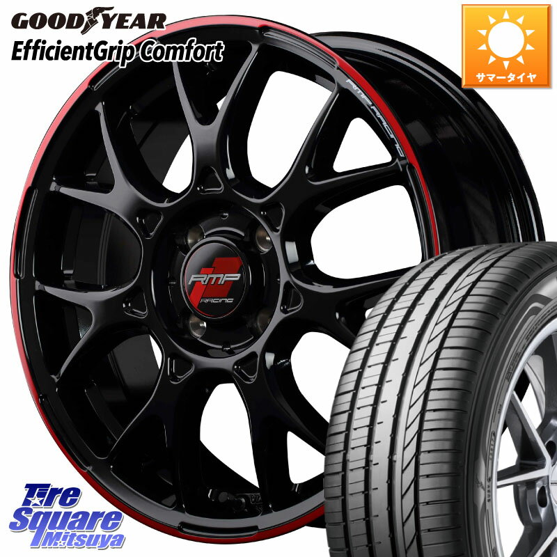 MANARAY MID RMP RACING R27 アルミホイール 16インチ 16 X 6.0J +43 4穴 100 グッドイヤー EffcientGrip Comfort サマータイヤ 195/55R16 アクア