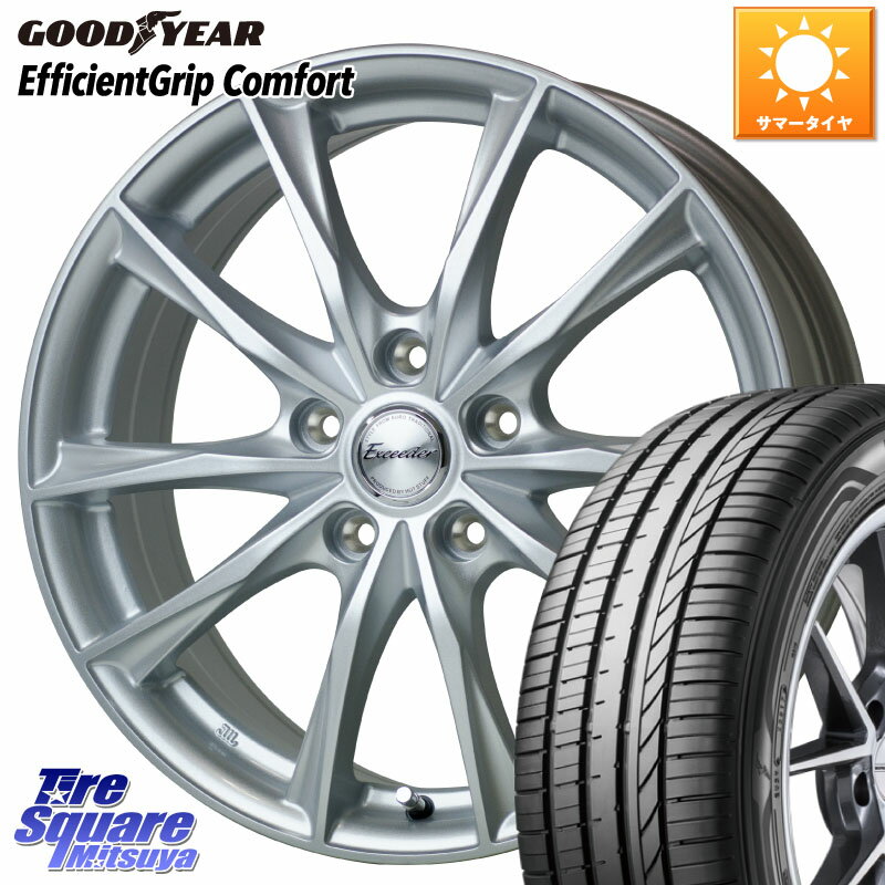 HotStuff エクシーダー E06 ホイール 16インチ 16 X 6.5J +38 5穴 114.3 グッドイヤー EffcientGrip Comfort サマータイヤ 205/55R16 ヤリス リーフ