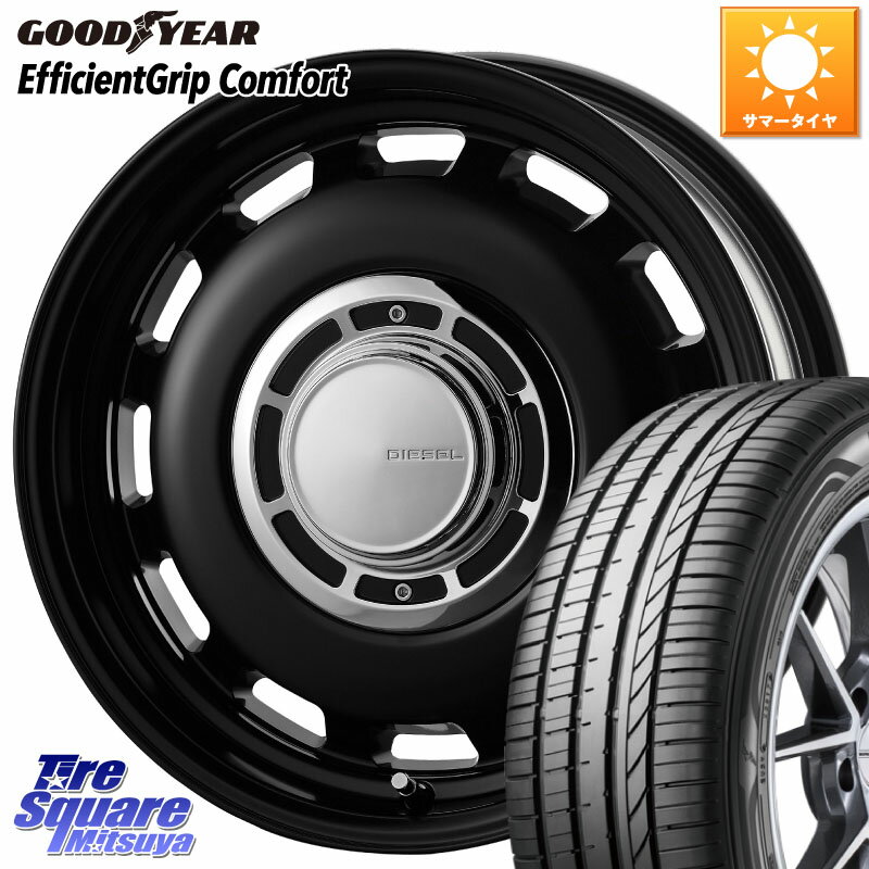 コスミック クロスブラッド DIESEL 14インチ 14 X 4.5J +43 4穴 100 グッドイヤー EffcientGrip Comfort サマータイヤ 165/55R14 ハイゼット アゲトラカスタム車用※軽自動車専用ホイール※