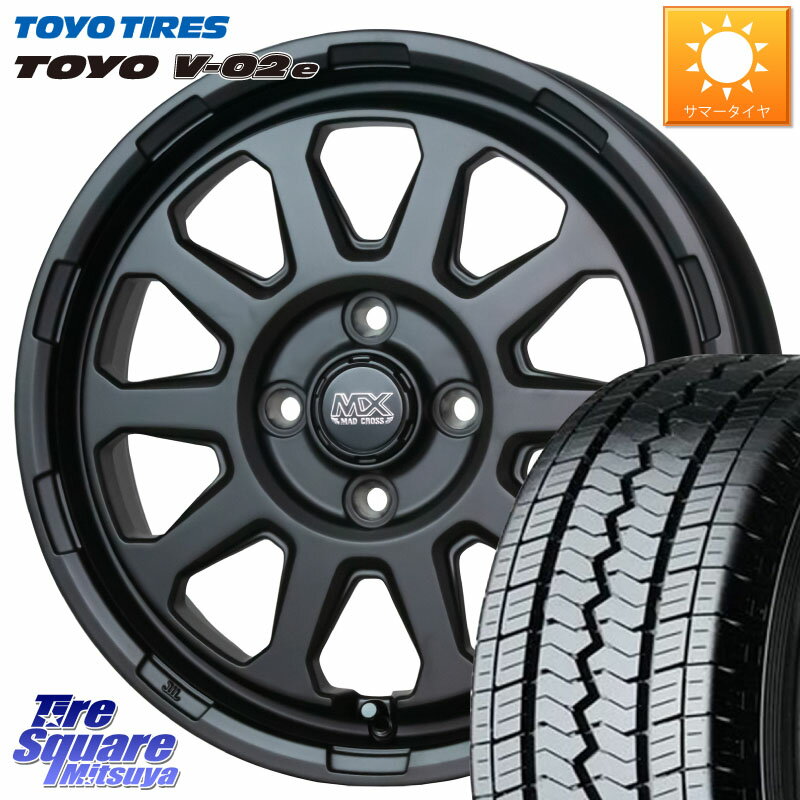 HotStuff マッドクロス レンジャー ブラック 4H ホイール 12インチ 12 X 4.0J +43 4穴 100 TOYOTIRES トーヨー V-02e V02e サマータイヤ 145R12 6PR 145/*R12 6PR