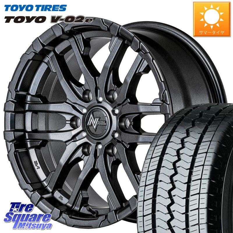 MANARAY NITRO POWER ナイトロパワー M26 CROSS FANG ホイール 15インチ 15 X 6.0J +45 6穴 139.7 TOYOTIRES トーヨー V-02e V02e サマータイヤ 185/75R15 106*104 キャラバン NV350