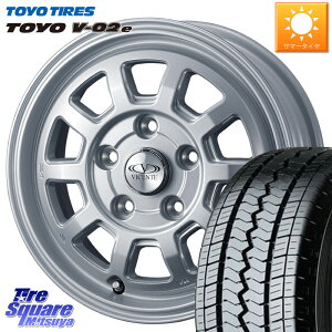 WEDS 40112 ヴィセンテ06 VICENTE-06 TL シルバー 13 X 5.0J +45 5穴 114.3 TOYOTIRES トーヨー V-02e V02e サマータイヤ 165/80R13 94*93