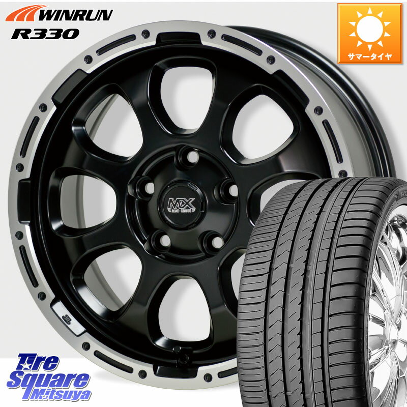 HotStuff マッドクロス グレイス BK 5H ホイール 17インチ 17 X 7.0J +45 5穴 114.3 WINRUN R330 サマータイヤ 215/55R17 ヴェゼル カムリ