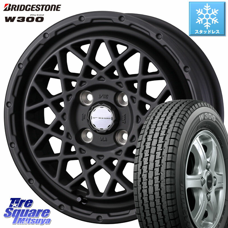 ブリヂストン W300 軽トラ ●● スタッドレス 145/80R12 80*78 WEDS 41148 マッドヴァンス MUD VANCE 09 ホイール 12インチ 12 X 4.0J +40 4穴 100