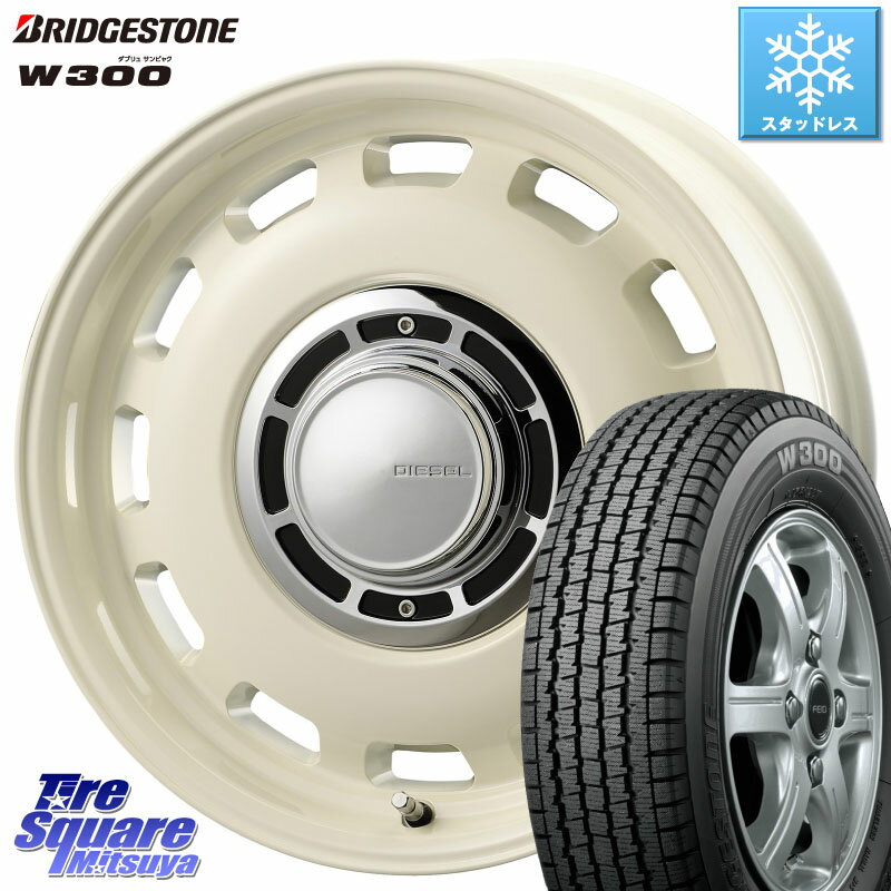 ブリヂストン W300 軽トラ ●● スタッドレス 145/80R12 80*78 コスミック クロスブラッド DIESEL ホワイト 12インチ 12 X 4.0J +43 4穴 100