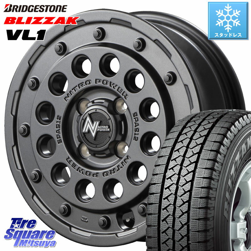 ブリヂストン BLIZZAK VL1 ブリザック スタッドレス 165/80R14 97*95 MANARAY MID ナイトロパワー H12 SHOTGUN BB ショットガン 14インチ 14 X 5.5J(JWL-T) +40 4穴 100 サクシード ADバン